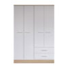 039-000198 Ντουλάπα ρούχων Harmony pakoworld τετράφυλλη σε oak-λευκή απόχρωση 137x52x198εκ. 039-000198