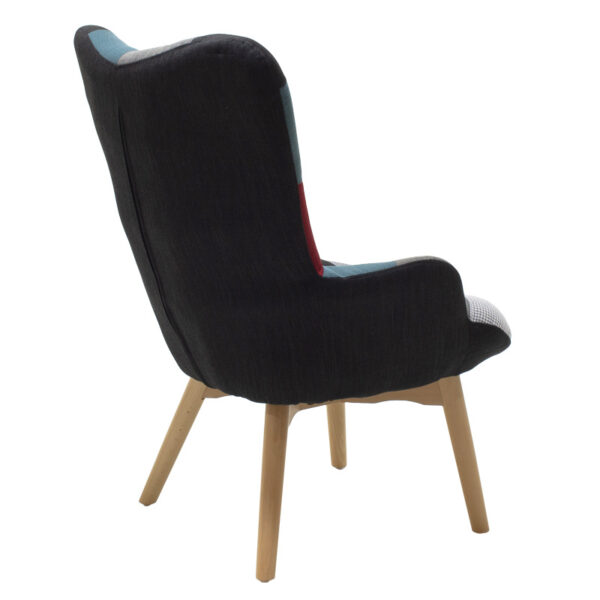 Πολυθρόνα Kido pakoworld υφασμάτινη χρώμα patchwork.  046-000001