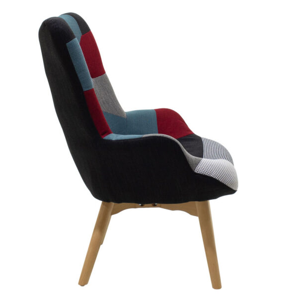 Πολυθρόνα Kido pakoworld υφασμάτινη χρώμα patchwork.  046-000001