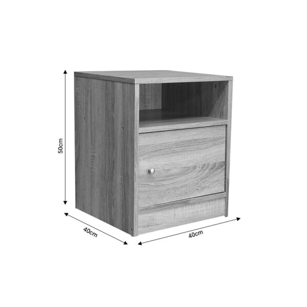 049-000069-4 Κομοδίνο Foly pakoworld με ένα ντουλάπι sonoma 40x40x50εκ. 049-000069
