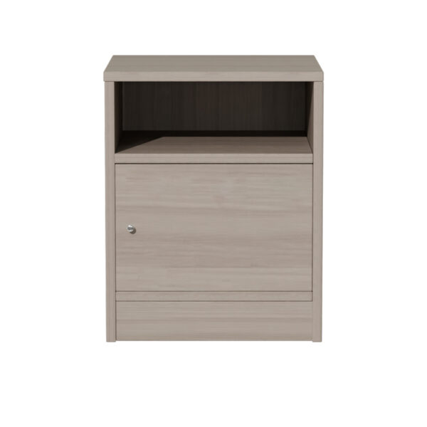 049-000070-2 Κομοδίνο Foly pakoworld με ένα ντουλάπι γκρι oak 40x40x50εκ. 049-000070