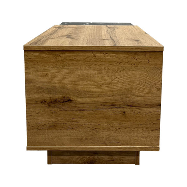 Τραπέζι σαλονιού Fetix pakoworld σε μαύρο μαρμάρου-sonoma απόχρωση 90x45x45εκ.  049-000110