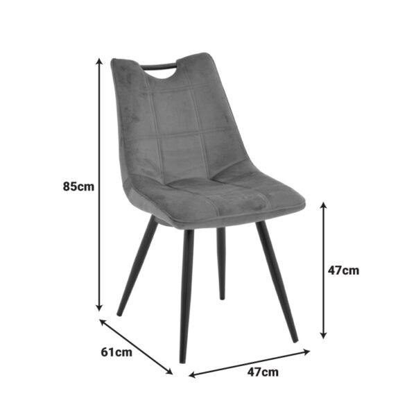 Καρέκλα Nely pakoworld βελούδο σε καφέ απόχρωση με μαύρο πόδι 46x61x86εκ.  058-000077