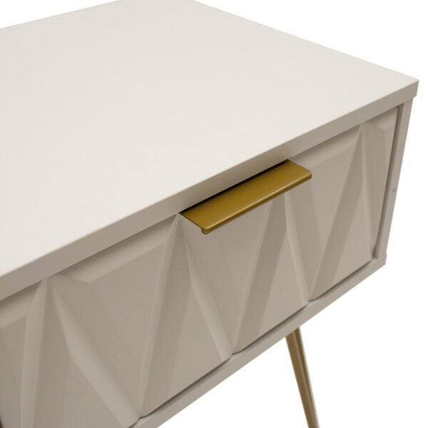 Κομοδίνο Isla pakoworld χρώμα λευκό painting-χρυσό 42x35x55εκ.  066-000009
