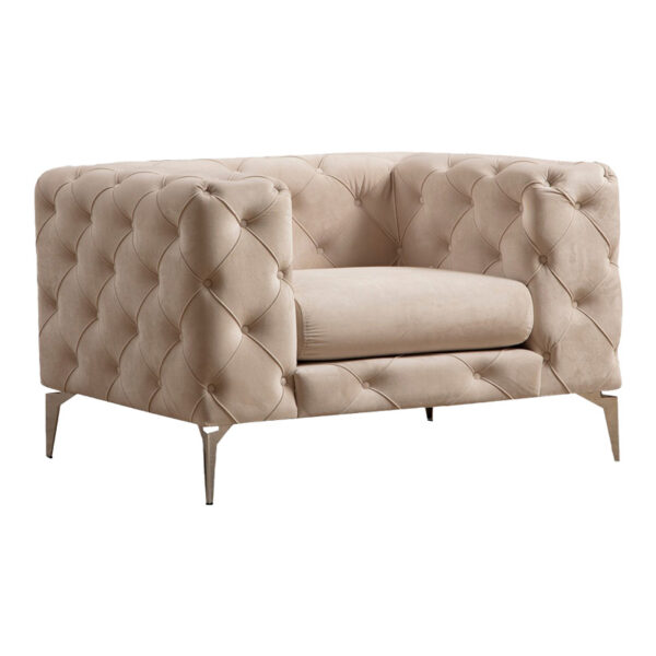 Πολυθρόνα PWF-0579 pakoworld ύφασμα εκρού 108x90x70εκ.  071-001288