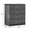 Συρταριέρα Killian pakoworld με 4 συρτάρια wenge 80x40x80εκ.  072-000079