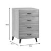 072-000117-1 Συρταριέρα Adrenile pakoworld mdf σε φυσική απόχρωση και μαύρο μεταλλικό πόδι 80x40x84εκ. 072-000117