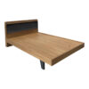 072-000142-2 Κρεβάτι Frankly pakoworld mdf-pu σε καρυδί-μαύρο απόχρωση 150x200εκ. 072-000142