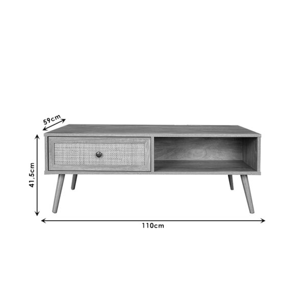 086-000005-5 Τραπέζι σαλονιού Oslo pakoworld sonoma 110x59x41,5εκ. 086-000005
