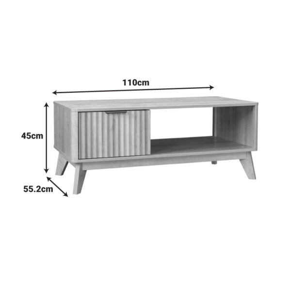 Τραπέζι σαλονιού Hamea pakoworld mdf σε φυσική απόχρωση 110x55,2x45εκ.  086-000022