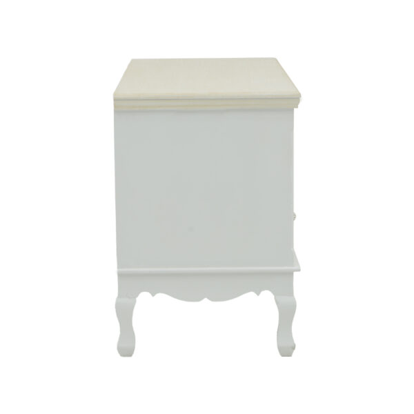 Έπιπλο τηλεόρασης Joliene Inart mdf σε λευκή αντικέ-φυσική απόχρωση 100x42x61εκ.  087-000014