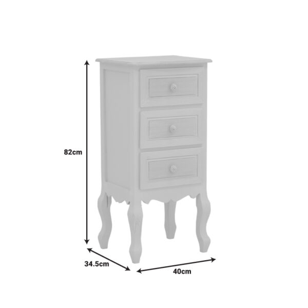 087-000018-5 Κομοδίνο Joliene Inart mdf σε λευκή αντικέ-φυσική απόχρωση 40x34.5x82εκ. 087-000018