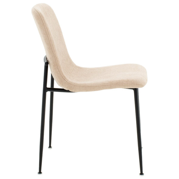 Καρέκλα Gratify pakoworld ύφασμα εκρού-πόδι μαύρο.  093-000015