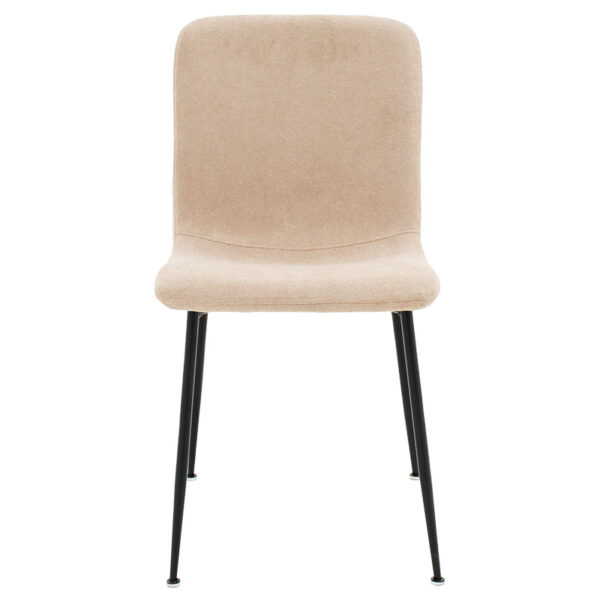 Καρέκλα Gratify pakoworld ύφασμα εκρού-πόδι μαύρο.  093-000015