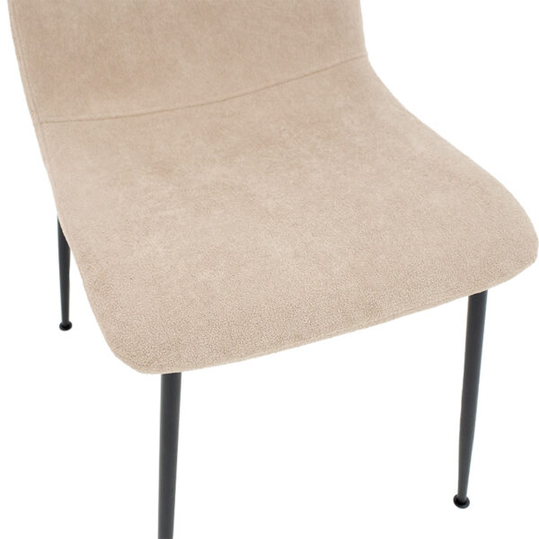 Καρέκλα Gratify pakoworld ύφασμα εκρού-πόδι μαύρο.  093-000015