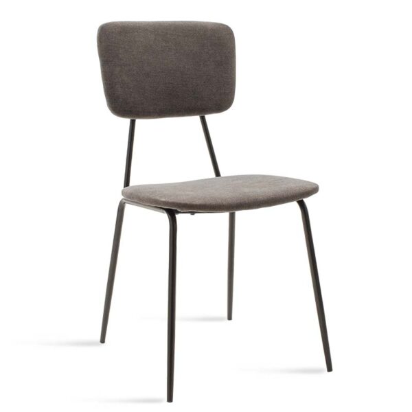 Καρέκλα Tania pakoworld ύφασμα ανθρακί antique-μαύρο πόδι.  096-000009