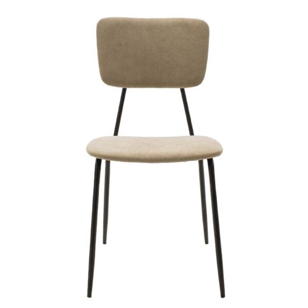 Καρέκλα Tania pakoworld ύφασμα μπεζ antique-μαύρο πόδι.  096-000010