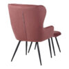 Πολυθρόνα με υποπόδιο Rueda pakoworld βελούδο σε σάπιο μήλο απόχρωση με μαύρα μεταλλικά πόδια 71.5x66.5x99εκ.  096-000043