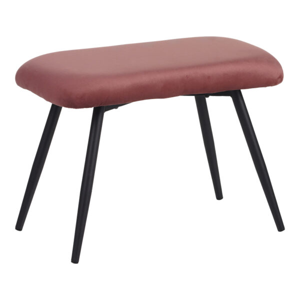 Πολυθρόνα με υποπόδιο Rueda pakoworld βελούδο σε σάπιο μήλο απόχρωση με μαύρα μεταλλικά πόδια 71.5x66.5x99εκ.  096-000043