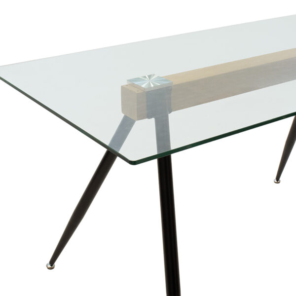 Τραπέζι Astrid pakoworld γυάλινο 10χιλ - πόδι μαύρο 140x80x75εκ.  101-000019