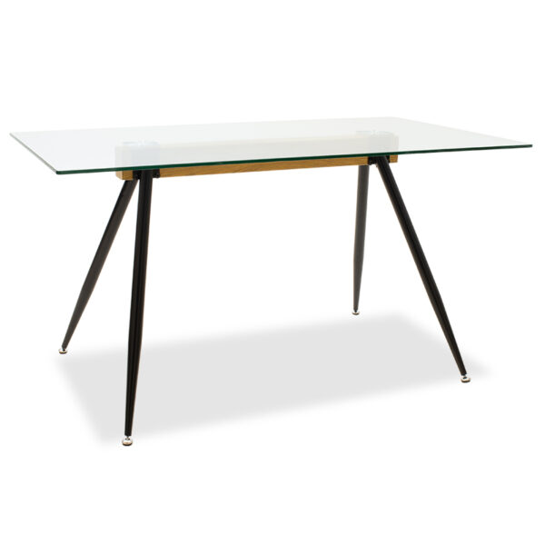 Τραπέζι Astrid pakoworld γυάλινο 10χιλ - πόδι μαύρο 140x80x75εκ.  101-000019