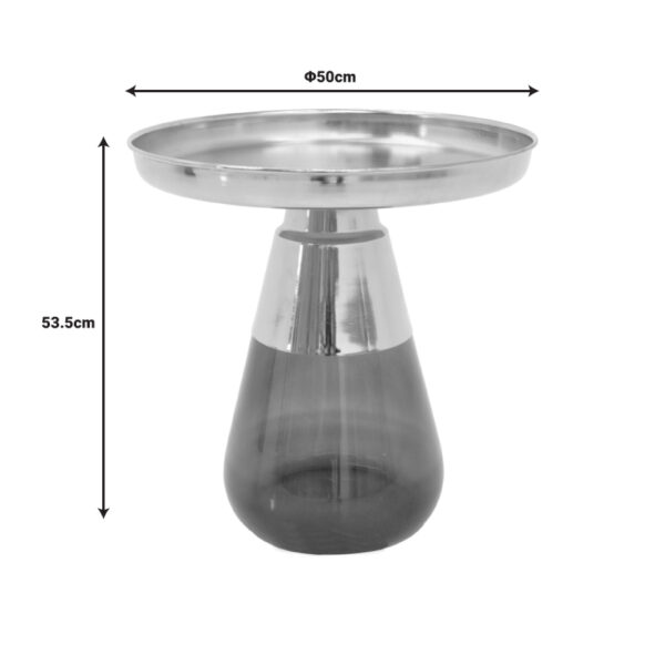 Τραπέζια σαλονιού Kunlo Inart σετ 2τεμ χρυσό χρώμιο-μαύρο γυαλί.  101-000124