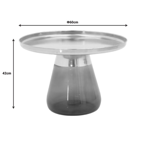 Τραπέζια σαλονιού Kunlo Inart σετ 2τεμ χρυσό χρώμιο-μαύρο γυαλί.  101-000124