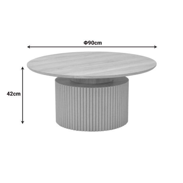 Τραπέζι σαλονιού Opols pakoworld mdf σε φυσική απόχρωση Φ90x42εκ.  101-000125