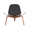 Πολυθρόνα Vilma pakoworld PU μαύρο- plywood καρυδί 90x73x75εκ.  106-000015