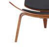 Πολυθρόνα Vilma pakoworld PU μαύρο- plywood καρυδί 90x73x75εκ.  106-000015