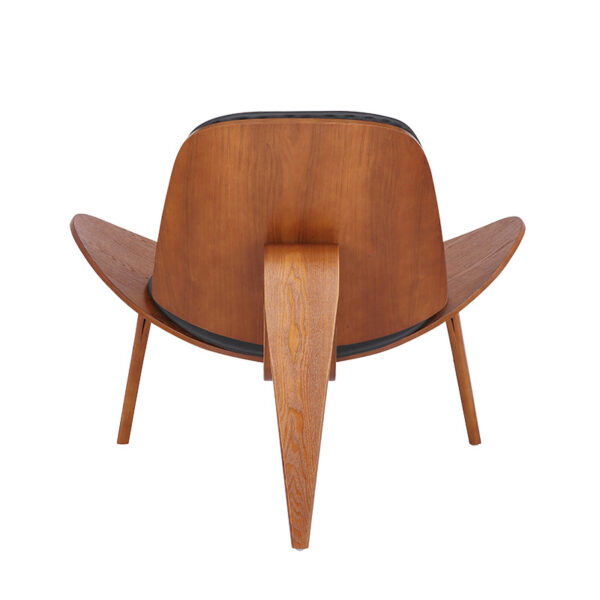 Πολυθρόνα Vilma pakoworld PU μαύρο- plywood καρυδί 90x73x75εκ.  106-000015