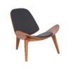 Πολυθρόνα Vilma pakoworld PU μαύρο- plywood καρυδί 90x73x75εκ.  106-000015