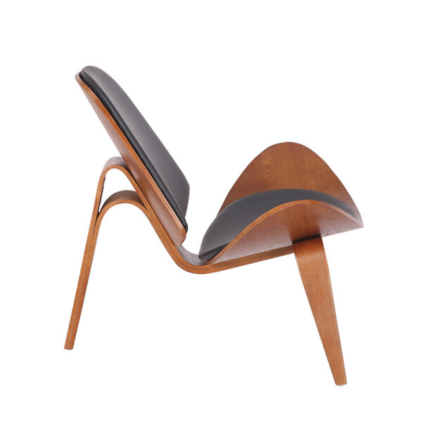 Πολυθρόνα Vilma pakoworld PU μαύρο- plywood καρυδί 90x73x75εκ.  106-000015