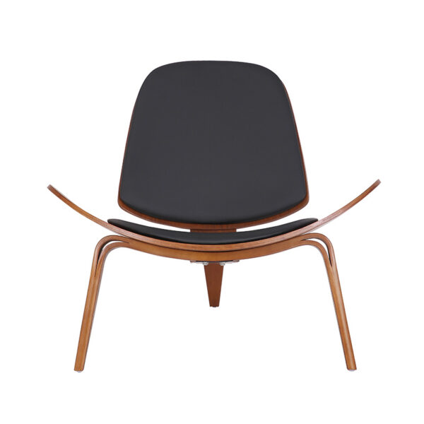Πολυθρόνα Vilma pakoworld PU μαύρο- plywood καρυδί 90x73x75εκ.  106-000015