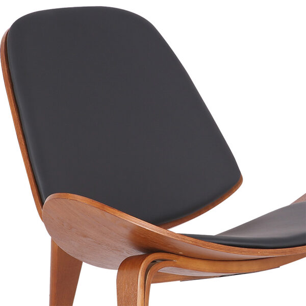 Πολυθρόνα Vilma pakoworld PU μαύρο- plywood καρυδί 90x73x75εκ.  106-000015