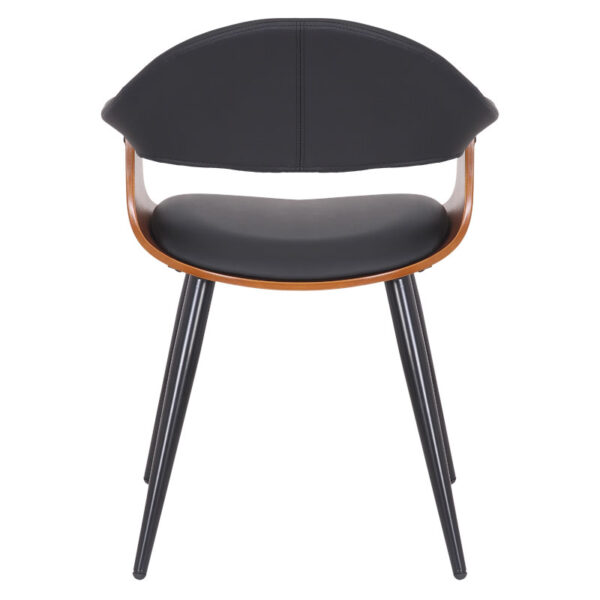 Πολυθρόνα Austen pakoworld PU μαύρο-πόδι καρυδί  106-000019