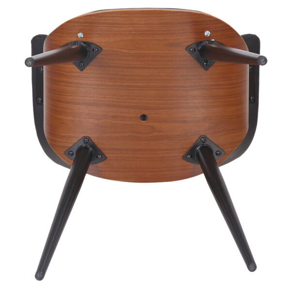 Πολυθρόνα Austen pakoworld PU μαύρο-πόδι καρυδί  106-000019