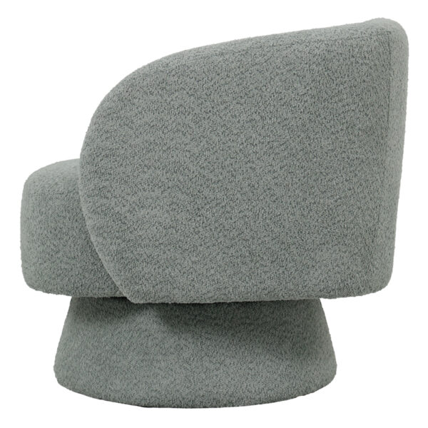 Πολυθρόνα περιστρεφόμενη Kreslo pakoworld μπουκλέ ύφασμα σε φυστικί απόχρωση 78x81x77εκ.  110-000078