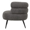 Πολυθρόνα Foleja pakoworld μπουκλέ ύφασμα σε γκρι σκούρο απόχρωση με μαύρα μεταλλικά πόδια 76x75x72εκ.  110-000094