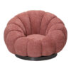 Πολυθρόνα περιστρεφόμενη Nester pakoworld μπουκλέ ύφασμα σε απόχρωση σάπιο μήλο 98x97x69εκ.  110-000112