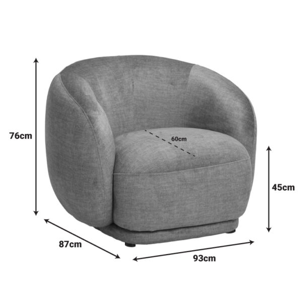 Πολυθρόνα Freya pakoworld ύφασμα σε λαδί απόχρωση 93x87x76εκ.  110-000118
