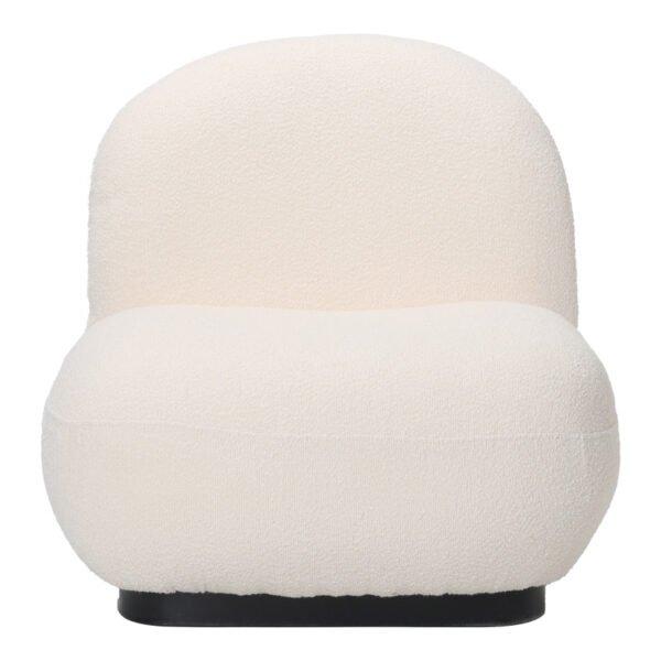 Πολυθρόνα Rosalie pakoworld μπουκλέ ύφασμα σε κρεμ απόχρωση με μαύρη βάση 85x82x77εκ.  110-000121