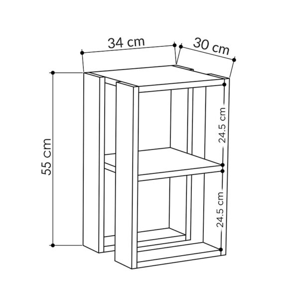 119-001178-2 Κομοδίνο Passion pakoworld σε λευκή απόχρωση 34x30x55εκ. 119-001178