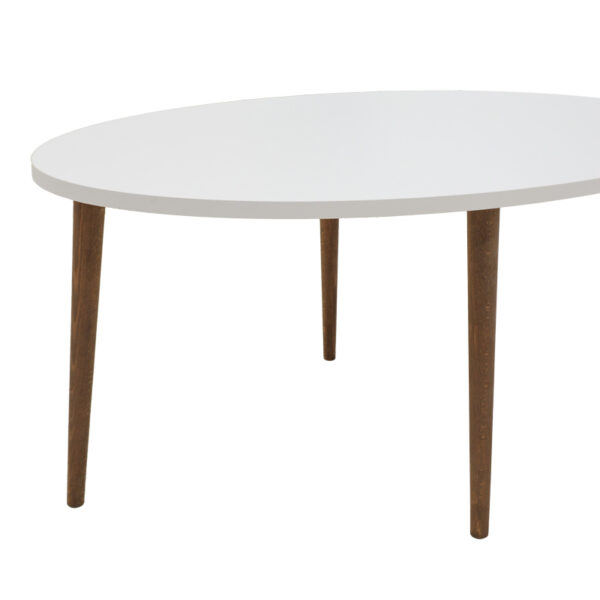 Τραπέζι σαλονιού Barton pakoworld λευκό-καφέ 90x45x40εκ.  120-000136