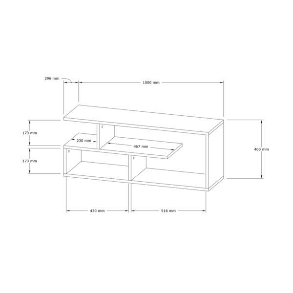 Έπιπλο τηλεόρασης Waldo pakoworld λευκό μελαμίνης 100x29,5x40εκ.  120-000172