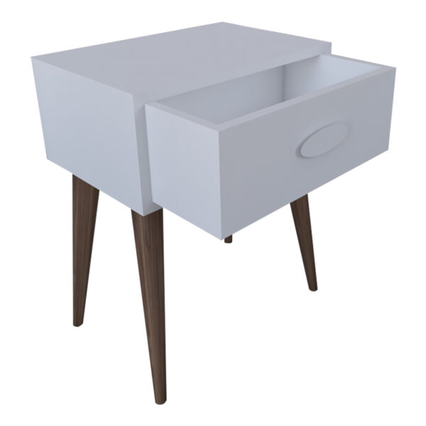 Κομοδίνο Laber pakoworld με ένα συρτάρι λευκό μελαμίνης 45x30x57.5εκ.  120-000398