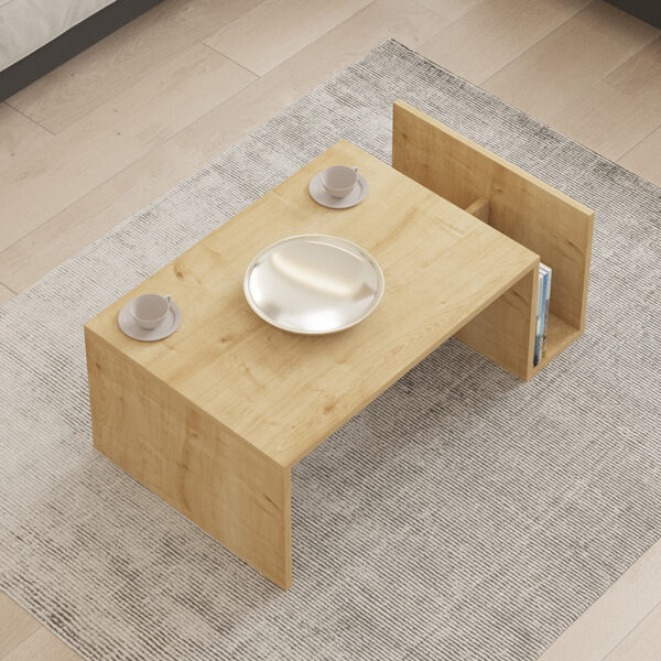 120-000505-2 Τραπέζι σαλονιού Poko pakoworld σε oak απόχρωση 86.8x50x32,4εκ. 120-000505
