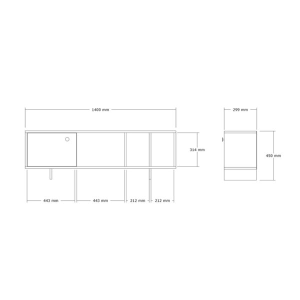 120-000540-5 Έπιπλο τηλεόρασης Mueble pakoworld σε sonoma απόχρωση 140x29x45εκ 120-000540