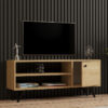 120-000542-2 Έπιπλο τηλεόρασης Wison pakoworld σε oak απόχρωση 120x29x50εκ. 120-000542