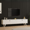 Έπιπλο τηλεόρασης Jate pakoworld σε λευκή απόχρωση 160x25x40εκ.  120-000547